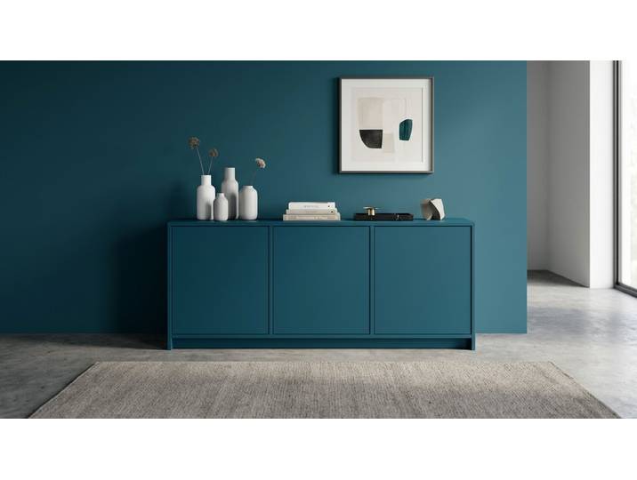 Blaues Sideboard von Pickawood MDF Lackiert Grün­blau