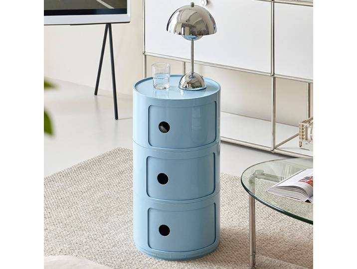 Armoire de oral et Nordique, Petite Armoire Ronde Moderne, Rangement en Plastique, Armoire Étroite, Armoire Latérale Multicouche pour Salon