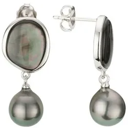 PERLEA Ohrhänger Tahitizuchtperlen 9-10mm Silber rhodiniert