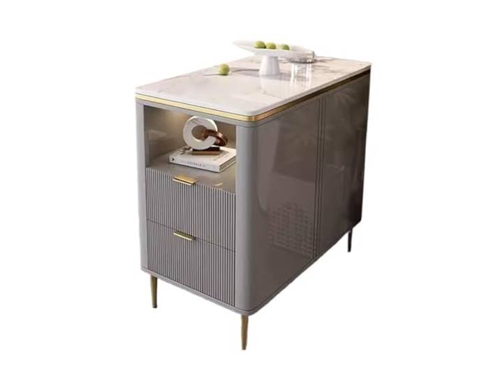 FZL02068LM Ecklager Sofa-Sideboard Wohnzimmer mit Schubladen Modernes, schlichtes Sideboard mit Aufbewahrungsschrank(Grigio,30x80x65cm)