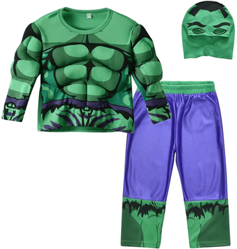 Inspire Essentials Kids Superhero Muscle Costume Set With Mask, Cloak & Padded Suit l f