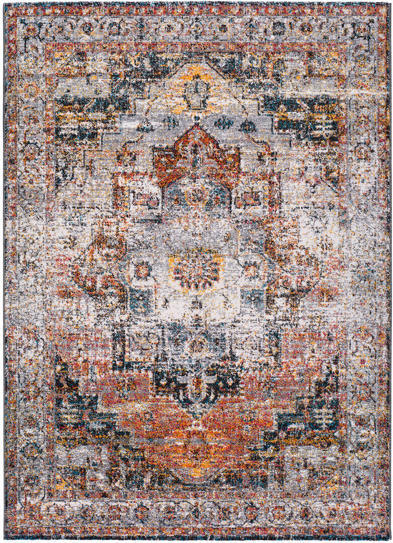 World Menagerie Shelly Rectangle Moroccan Area Rug Brown/Blue Rectangle 140 x 200cm