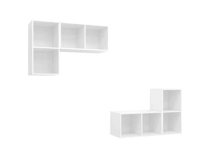 NOUVEAU Cabinet TV - Meubles TV muraux 4 pcs - Support téléviseur contemporain - blanc - Bois d'ingénierie 37760