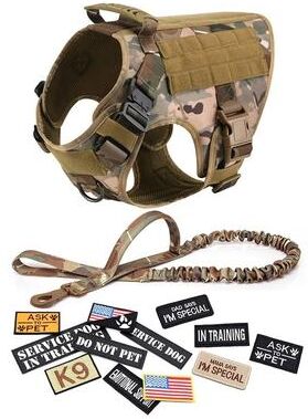 Uplift Essentials Professional Military Tactical Dog Training Harness And Leash Set camouflage m