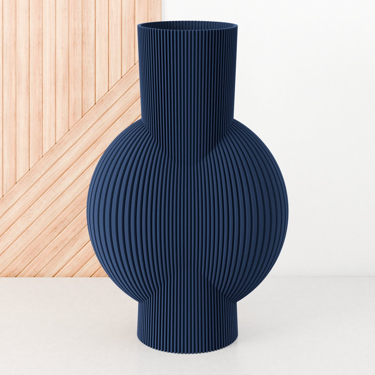 Fleuriek Grote Vaas Blauw - Moderne decoratie van bio plastic - Hoogte: 50 cm
