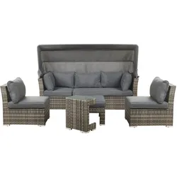 LOUNGE SET 6-Sitzer Dunkelbraun modular Corte