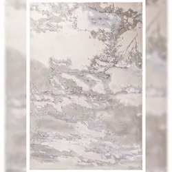 Teppich Hochglanz Metallic Abstraktes Wolkenmuster | 120x170cm, Flor 8mm | Silber/Cremeweiß/Grau | Pflegeleicht | Como-Lecco Kollektion Kadima Design