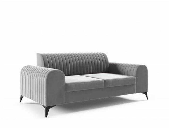 LIKMA Grau 2 Sitzer Samt Sofa ELSA 174x77x93 cm 2-er Couchgarnitur Hydrophobe Beschichtung Velvet Moderne Wohnzimmer Couch Velours Glamour Design Stoff Fresh 14