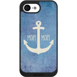 Nivocase Handyhülle für Apple iPhone 17e Hülle NIVOpure Case Schwarz Anker Blau maritim (Apple iPhone 17e), Smartphone Hülle, Schwarz