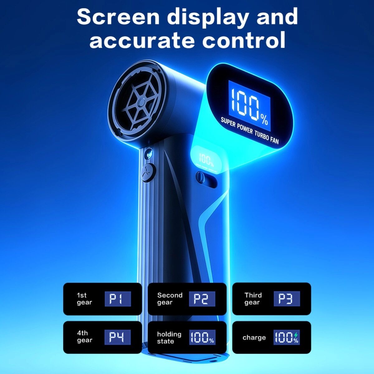 INF Handlicher kabelloser Luftbläser – Mini-Staubentferner mit 4000mAh, 110000RPM, 4 Stufen, 40W
