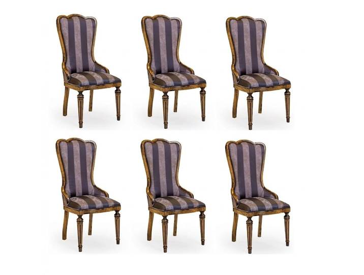 JVmoebel Esszimmerstuhl Klassischer Stuhl-Set Exklusive Polsterstühle Designer Gold Details, Made in Europa