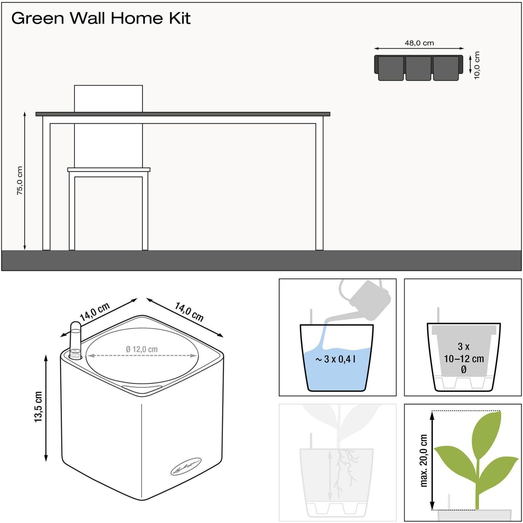 Übertopf "Green Wall Home Kit Dunkelrot", rot (dunkelrot), Pflanzgefässe, Übertopf dunkelrot Einheitsgröße