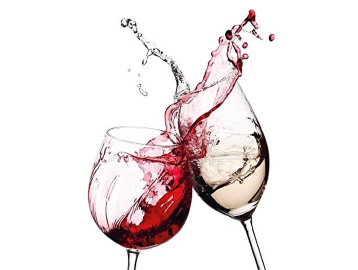 A.S. Création Papier peint Papier peint Verres à vin en rouge\, blanc et gris - Papier peint mural pour différentes pièces - tableau mural XXL 192 x 260 cm