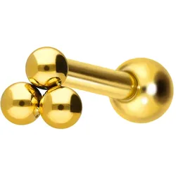 Titan Ohrpiercing mit Innengewinde 3 KUGELN