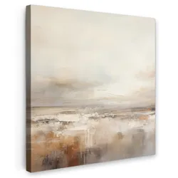 LEINWANDBILD Kunst - Industriell - Grau - Braun - Abstrakt Wandbild Wohnzimmer 50x50 cm