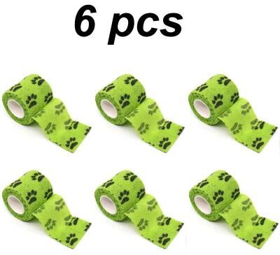 Uplift Picks PawShield Self Adhesive Dog Leg Wraps For Outdoor Paw Protection green 6 Pcs 5cm X 4.5m
