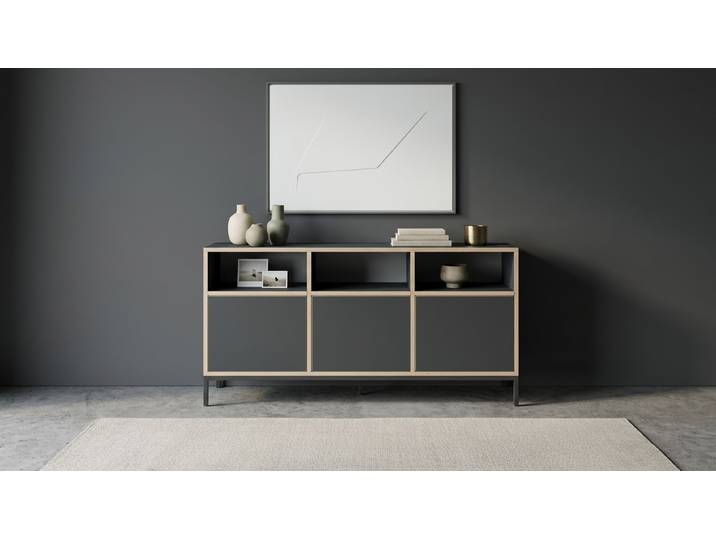 Sideboard schwarz Premium Dekore Schwarz Multiplex Kante