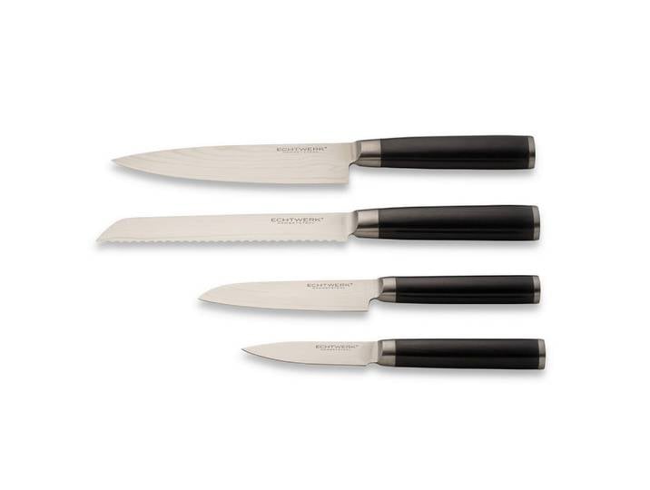 Echtwerk Messerset, Holz, 4-teilig, ergonomischer Griff, Kochgeschirr, Küchenmesser, Messersets