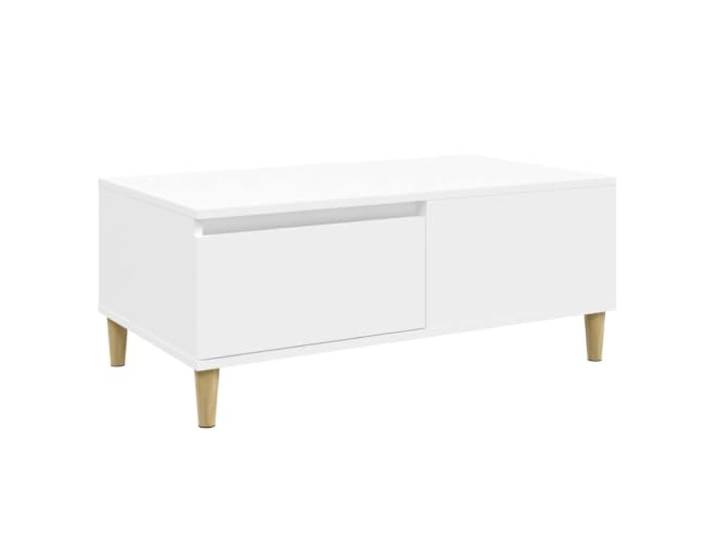 Makastle Wohnzimmertisch Couchtisch Weiß 90x50x36,5 cm Holzwerkstoff