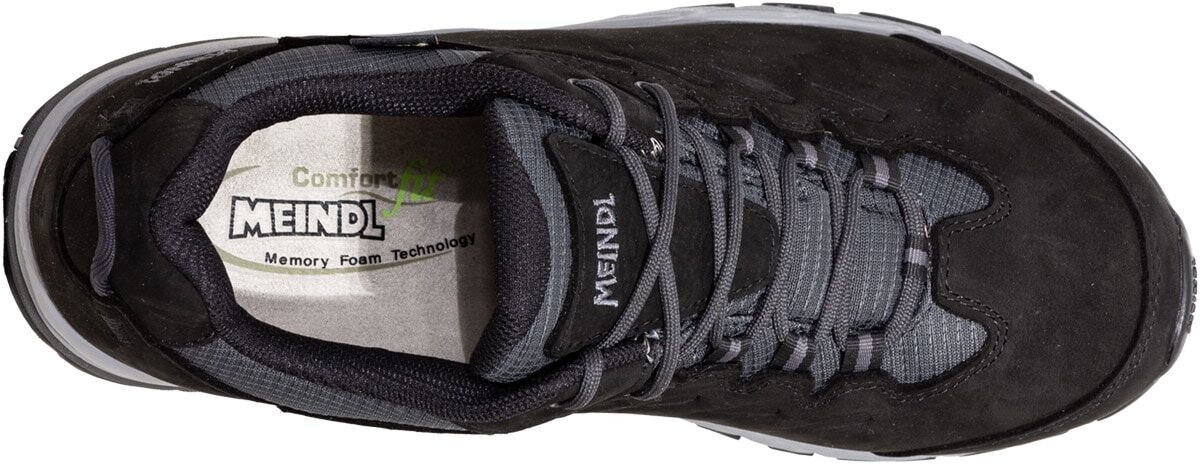 Wanderschuh MEINDL "Meindl Vermont GTX schwarz", Herren, Gr. 43, Synthetik, schwarz, Mesh, Nubukleder, unifarben, Schuhe Wanderschuh, Weicher Lederabschluss für höchsten Komfort beim Gehen
