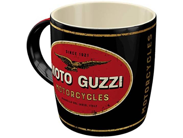 Nostalgic-Art Moto Guzzi Retro Koffiemok, 330 ml, met logo Motorcycles, cadeau-idee voor bikers, keramische mok, vintage design