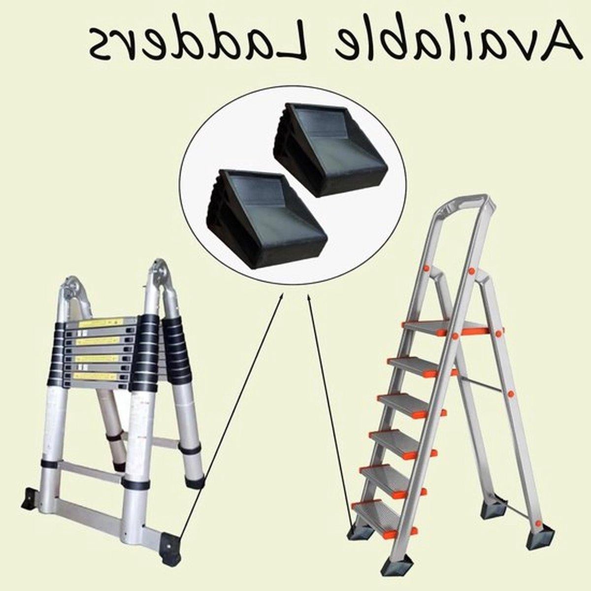 4 stuks antislip laddervoeten - zwarte rubberen beschermkappen voor uitschuifbare en schuifladders