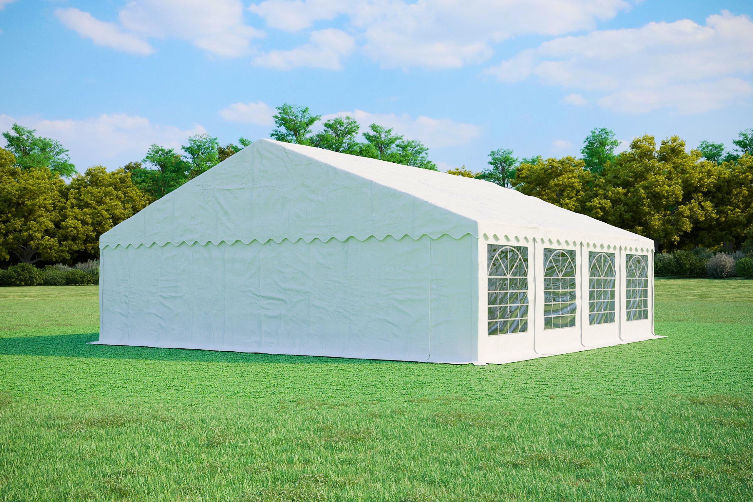 Partyzelt 8x8m - PVC PREMIUM Feuerfeste - Weiß