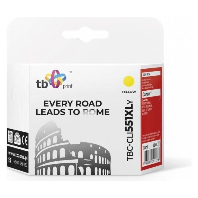 Print Ink. cartridge TB comp. with Canon CLI-551XL,6446B001 YL (Y) (TBC-CLI551XLY)