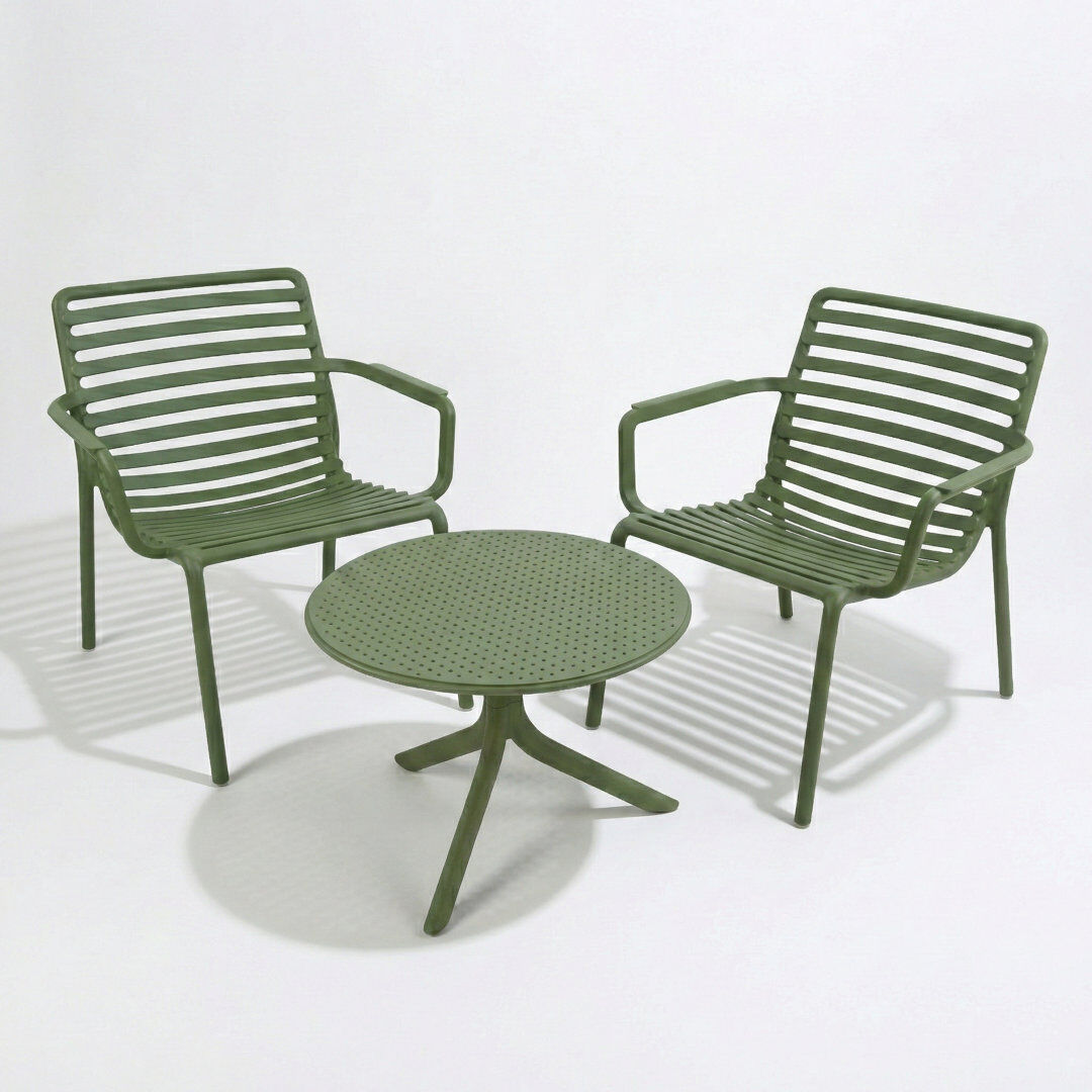 Dakota Fields 2 - Person Patio Dining Set with Round Table Olive Green 2