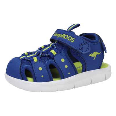 Sandale KANGAROOS "K-Mini", Mädchen, Gr. 22, Textil, blau (navy, lime), Synthetik, Textil, Schuhe Sandale