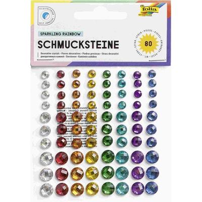 Folia Schmucksteine SPARKLING RAINBOW, selbstklebend, 80 Stück