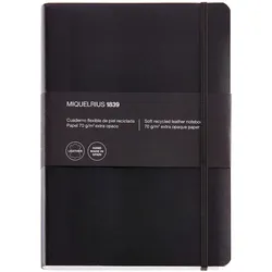 MIQUELRIUS Notizbuch Leather 1839 15,2 x 21 cm kariert Gebunden schwarz