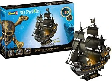 Revell Disney Pirates of the Caribbean Piratenschiff Black Pearl - LED Edition 3D-Puzzle, 293 Teile
