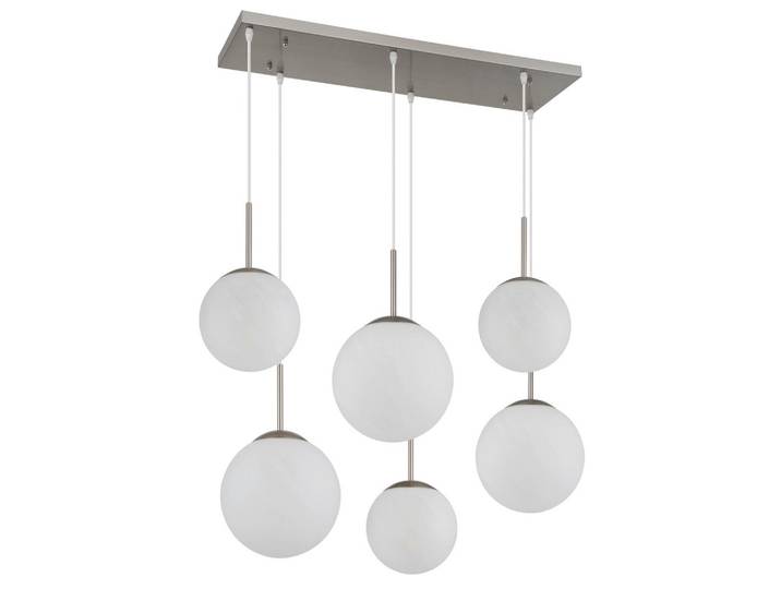 Hängeleuchte Kop, Transparent, Nickelfarben, Weiß, Metall, Kunststoff, Glas, 43x120x93.5 cm, CE, Lampen & Leuchten, Innenbeleuchtung, Hängeleuchten, Pendelleuchten