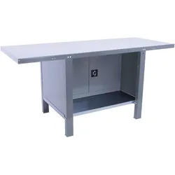 SimonRack Industriewerkbank mit Schrank, 1500x730 mm, Hohe strukturelle Steifigkeit, Tragfähigkeit 700 kg, Grau - BT-6 PRO