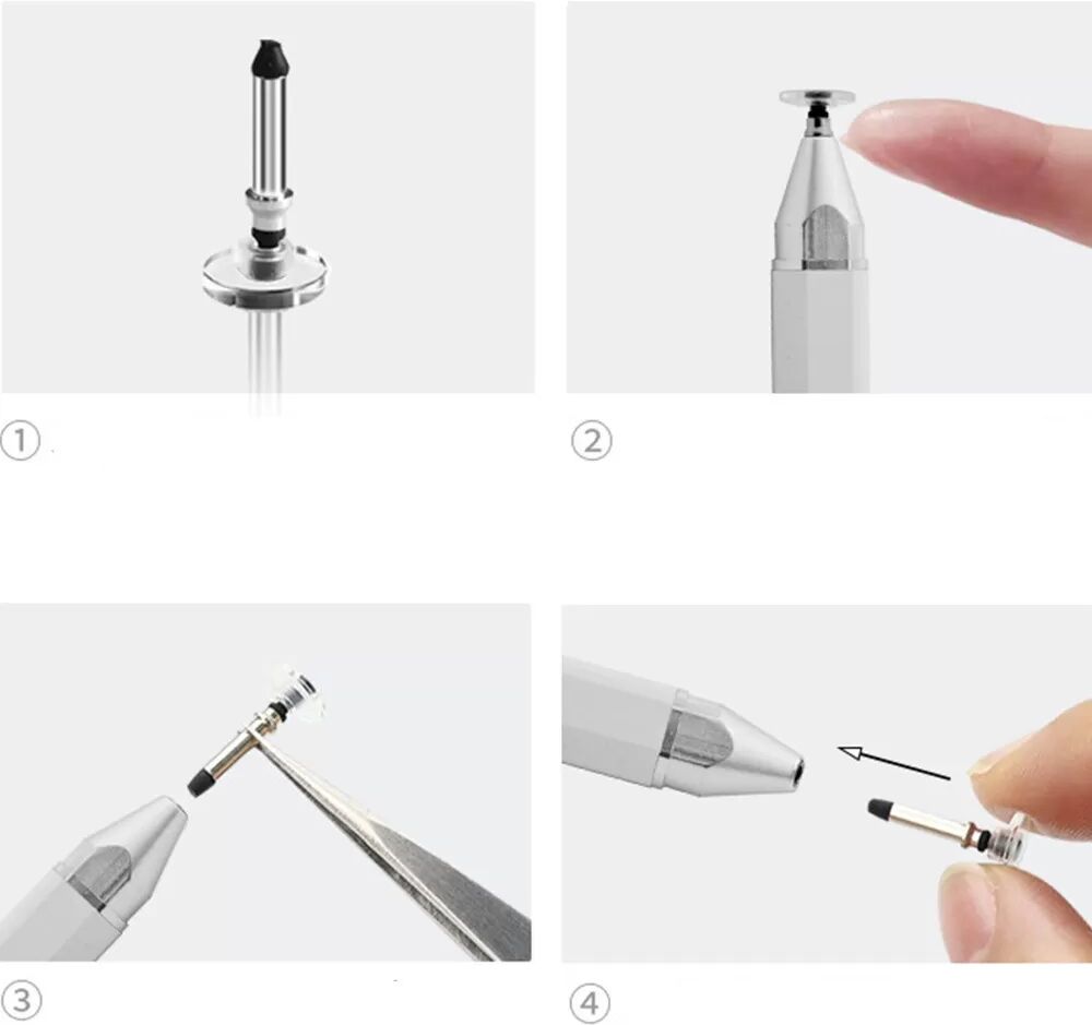 INF 3-in-1 magnetischer kapazitiver Stylus für Tablets und Smartphones - Universeller Touchscreen-Stift, kompatibel mit Apple, Weiß