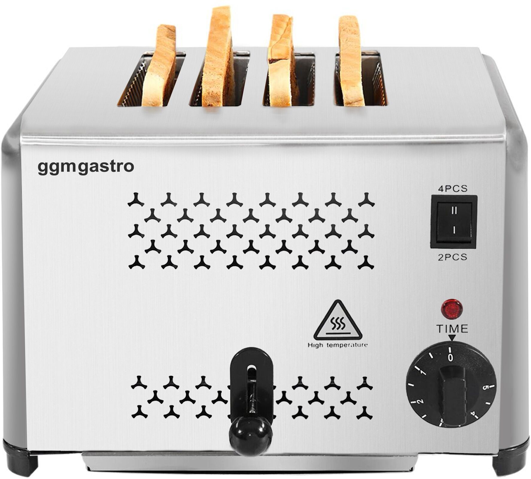GGM Gastro Broodrooster - mechanisch - 1,8kW - 4 sleuven zilver