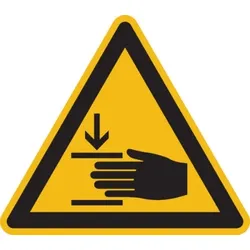 König Werbeanlagen Warnzeichen, Warnung vor Handverletzungen D-W027 - DIN 4844/BGV A8 - 25 mm Folie selbstklebend