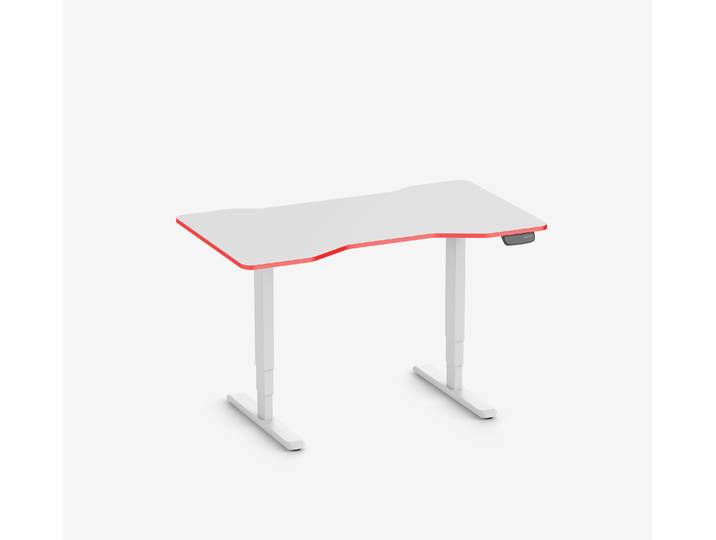 Primus Gamingschreibtisch Cockpit, Weiß Klassik Fire Red 140x80