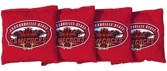 Skip's Garage Jacksonville State Red Cornhole Bags