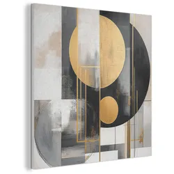 AKUSTIKBILD Abstrakt - Gold - Silber - Formen - Ästhetisch - Modern Wandbilder 60x60 cm