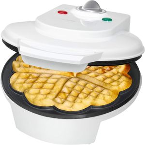 Clatronic Waffeleisen WA3491 Waffelautomat, 1200 W, für Herzwaffel mit Ø 18 cm, weiß