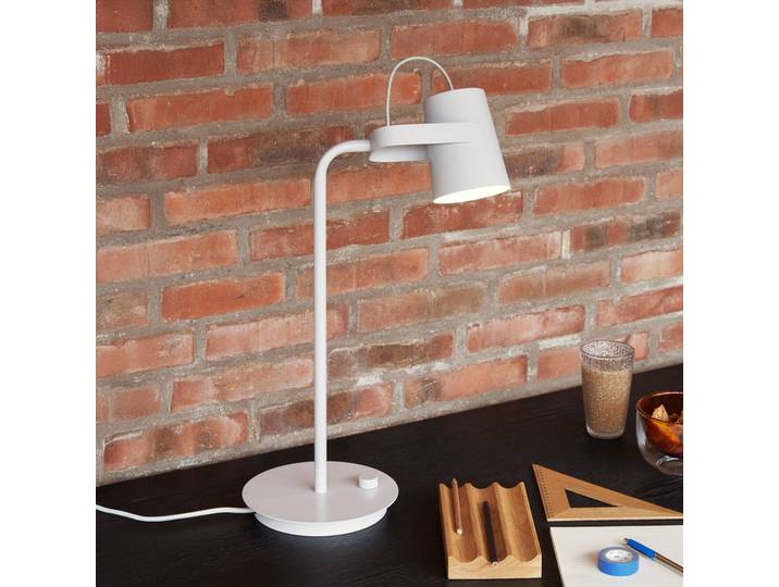 Hübsch Schreibtischlampe Ardent, alu / grau / zink, für Arbeitszimmer / Büro, Metall, Tischlampe