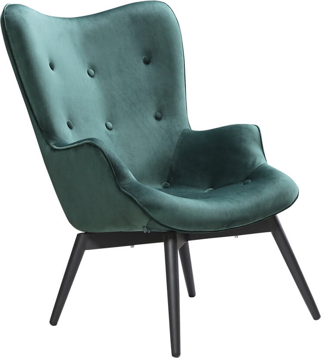 Fauteuil Christine Groen Fluweel - Zithoogte: 40 cm