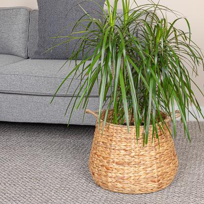 "Household Essentials Handwoven Water Hyacinth and Seagrass Basket with Handles - 13.4""L x 13.4""W x 12.6""H"