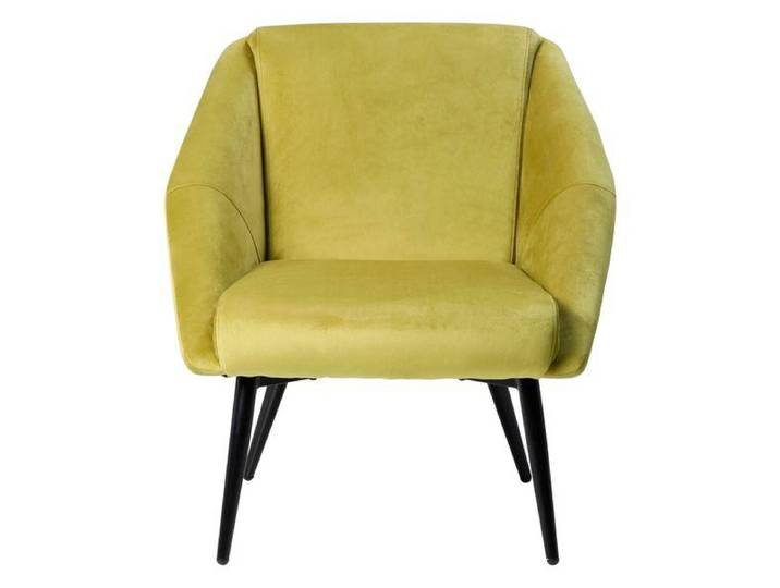 Fauteuil velours ocre