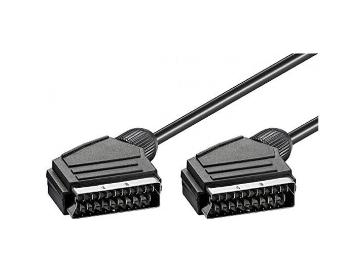 Goobay 11702 Scart-aansluitkabel, vernikkeld, zwart, 1,5 m, kabellengte: 7 mm diameter
