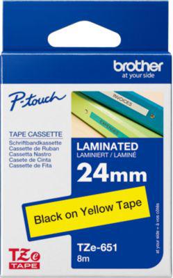 Brother Schriftbandkassette TZe-651, 24 mm, gelb/schwarz