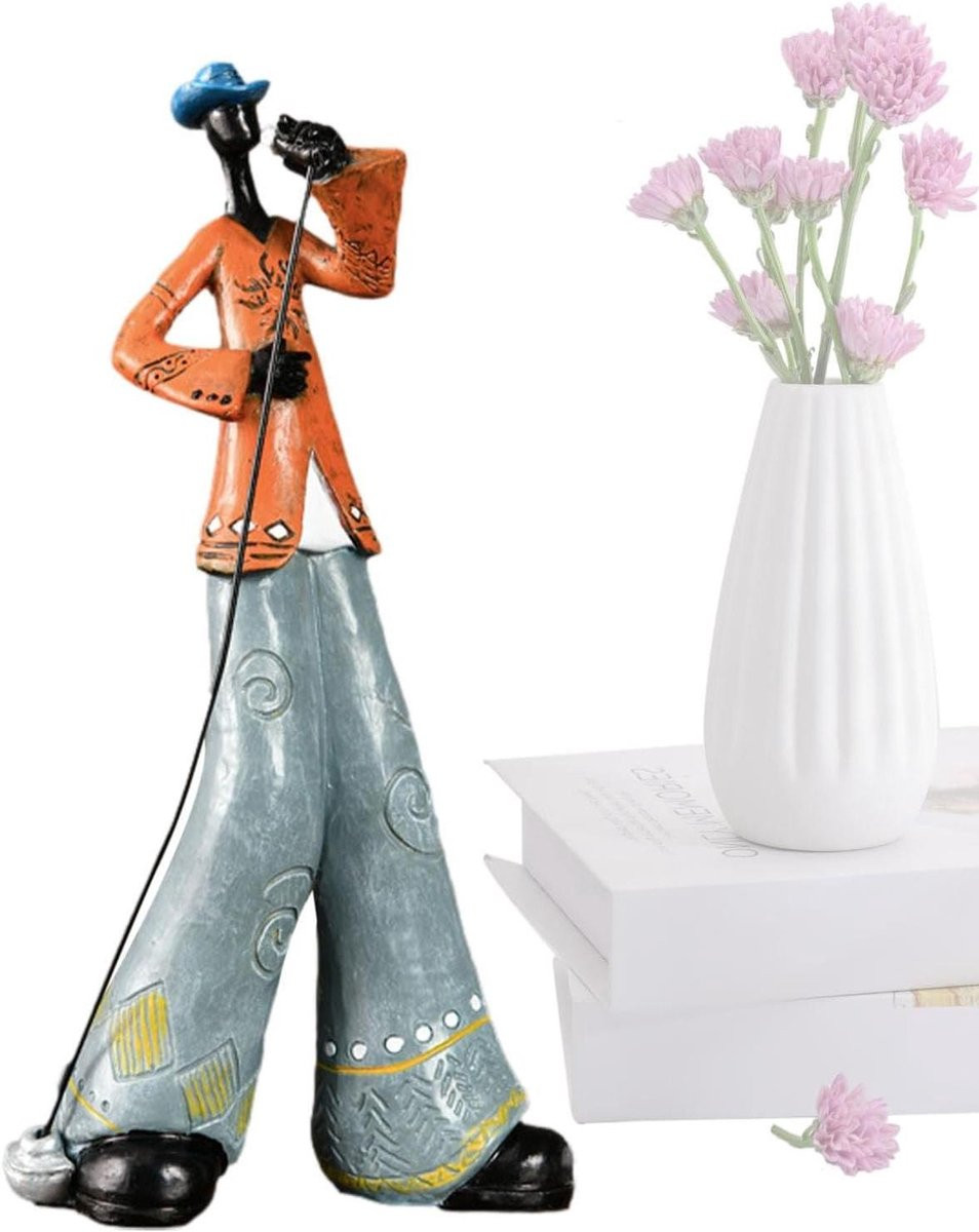 Soulzanger Muzikant Band Beeld - Abstracte Figuur van Robuuste Hars voor Woonkamer Decoratie