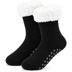Antonio Herren Hüttensocken Gr. 42-47 ABS Sohle - schwarz